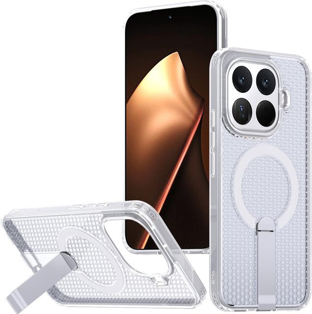 Magnetische Armor Handyhülle für Xiaomi 15T Pro 14T 17 Pro 17Pro Max mit Lochdesign, Metallständer und TPU-Rahmen aus Acryl-Kunststoff - Bild 1