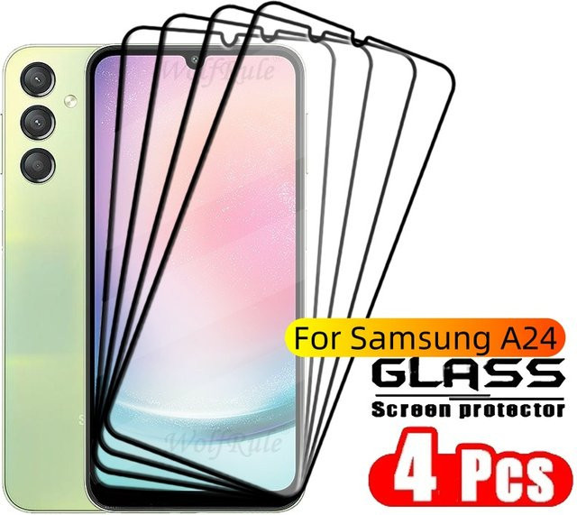 Samsung Galaxy A24 Panzerglas Display Schutzfolie mit Vollklebung, Transparent - Bild 1