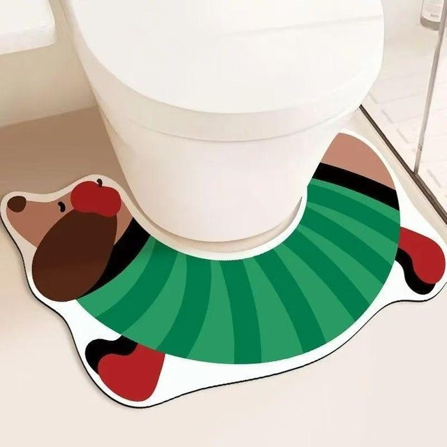 U-förmige Toilettenbodenmatte von Yiran Health & Beauty mit Cartoon Anime Design, rutschfest und wasserabsorbierend, B/T: 39 x 65 cm - Bild 1