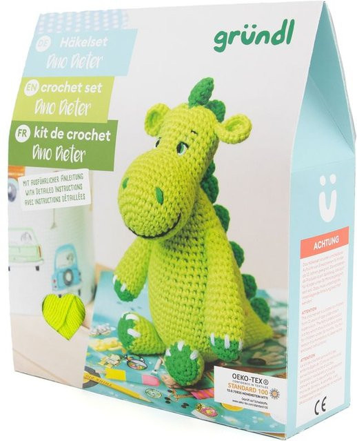 Gründl Häkelset Dino Dieter Dinosaurier Grün - Bild 1