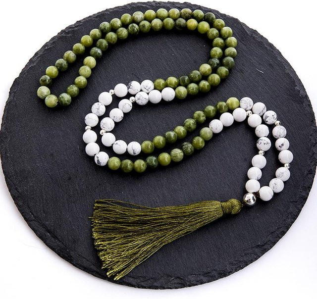 Wucifang Jewelry Perlenkette Howlite, 86 cm, Unisex, Bunt - Bild 1
