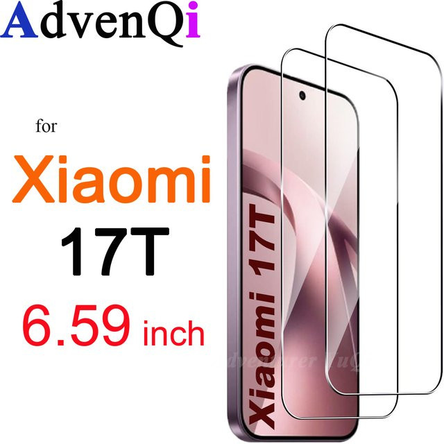 Xiaomi 17T Displayschutzfolie aus gehärtetem Glas, 6,59 Zoll, transparent klar, 9H kratzfest und case-freundlich - Bild 1