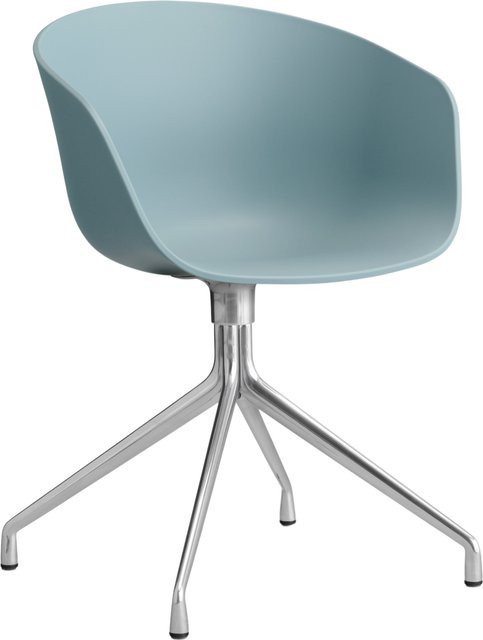 HAY About A Chair AAC 20 Drehstuhl mit Armlehnen in Blau aus Kunststoff und Aluminium - Bild 1