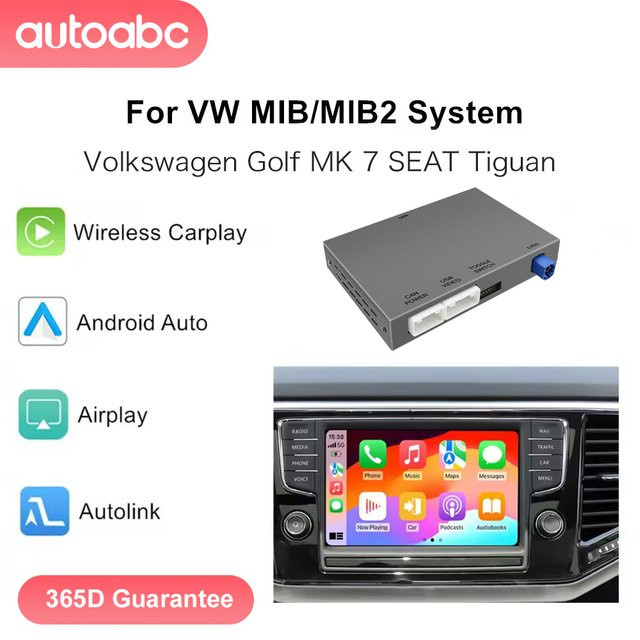 AUTOABC Wireless CarPlay und Android Auto Adapter für Volkswagen VW Golf 7, Tiguan, Lamando, Magotan, Phideon und Teramont mit MIB1/MIB2 System - Bild 1