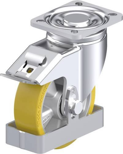Blickle Stahlblech-Lenkrolle LH-ALTH 125K-1-FI-FS in Silber mit 125 mm Rad-Durchmesser und 550 kg Tragfähigkeit - Bild 1