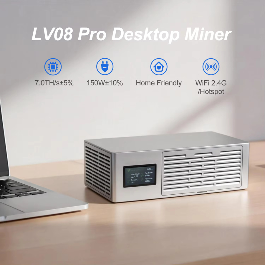 Lucky Miner LV08Pro Bitcoin-Miner in Silber mit 7TH/s Hashrate - Bild 3