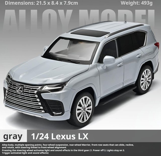 Linyi toy car Lexus Lx Diecast Auto, 1:24, mit Sound und Licht, ab 14 Jahren - Bild 1