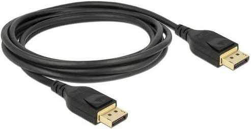 Delock DisplayPort Anschlusskabel 8K in Schwarz mit 2m Länge und vergoldeten Steckkontakten - Bild 2