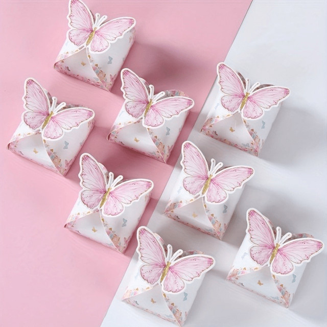 Elegante Geschenkboxen mit Schleife und vergoldetem Design in Gold und Lila für Hochzeiten, 12 oder 24 Stück - Bild 1