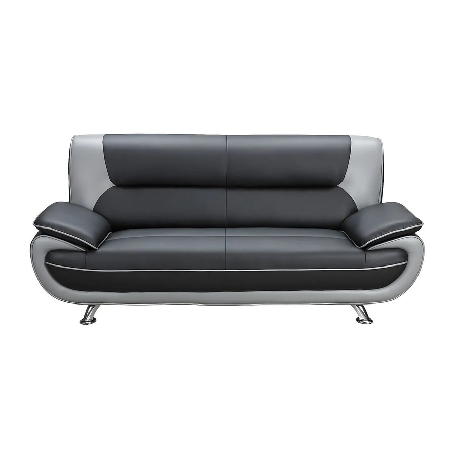 Vente-unique Sofa Nigel Hellgrau mit Kunstleder und Polsterschaum, Breite: 209 cm - Bild 2
