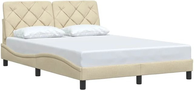 vidaXL Bettgestell mit Stoffbezug in Beige ohne Matratze B/T/H: 140 x 200 x 74,5 cm - Bild 1