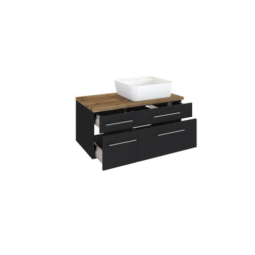 HELD MÖBEL Waschtisch Davos in Grau, Wandmontage, Modernes Design mit Schubladen und Türen, B/H/T: 90 x 54 x 47 cm - Bild 2