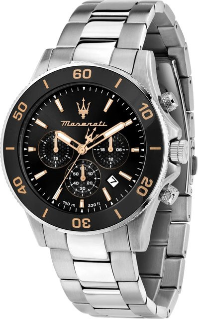 Maserati Chronograph, Edelstahl, Quarz, 43 mm, Herren, Schwarz - Bild 1