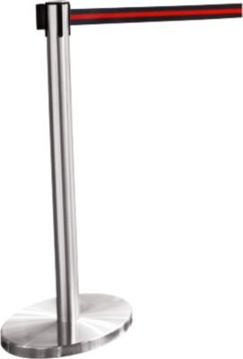 Guidesystems Gurtpfosten aus Metall in Chrom mit schwarz-rotem Gurt - Bild 1