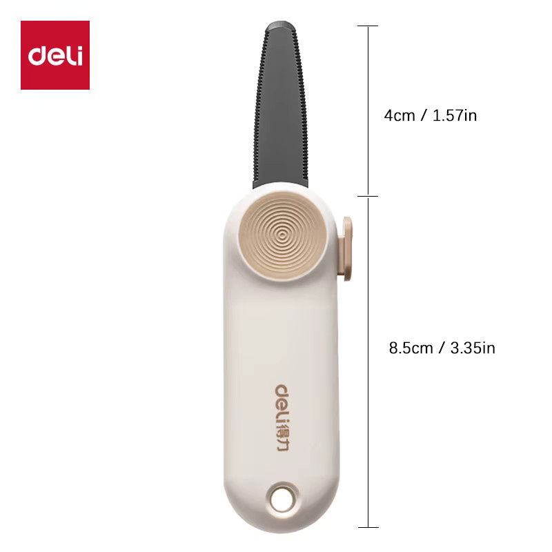 DELI Box Cutter mit rutschfestem Sicherheitsgriff in Grau als tragbarer Allzweck-Paketöffner und Cutter aus Kunststoff - Bild 3