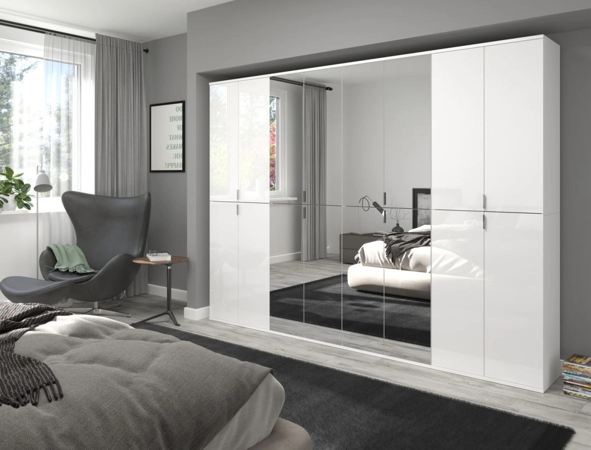 Inn.Furn Garderobenschrank SystemX in Weiß mit Spiegel, Breite: 61 cm, Tiefe: 34 cm, Höhe: 193 cm - Bild 3