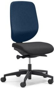 Giroflex Bürostuhl 353 ergonomischer Stuhl ohne Armlehnen mit Auto-Synchronmechanik und Muldensitz in Blau/Schwarz - Bild 1