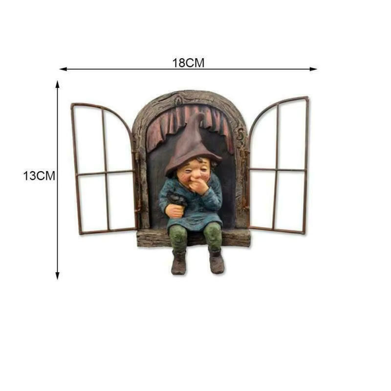 Dekorative Gartenfigur Naughty Garden Gnome Elf als Baumumarmender Gartenschmuck in Mehrfarbig - Bild 6