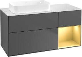 V&B Waschtischunterschrank Finion mit Wandbeleuchtung, Breite: 120 cm, Tiefe: 60 cm, Anthrazit matt - Bild 1