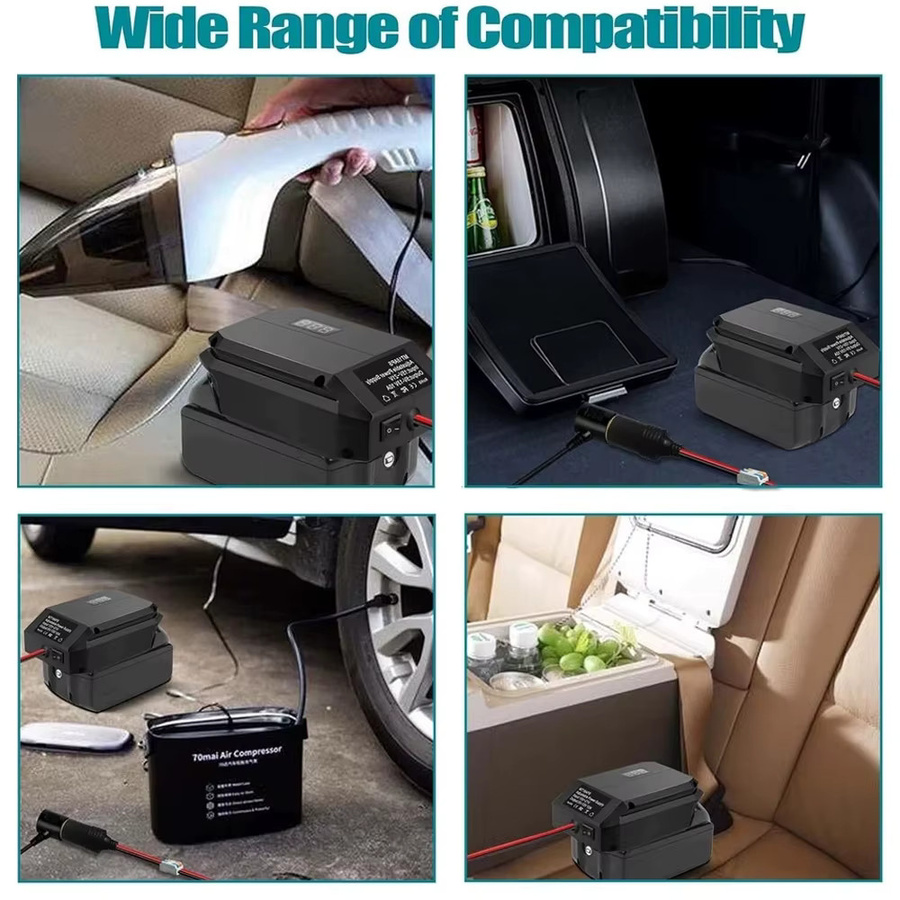 Makita Power Wheel Adapter 18V auf 12V Step-Down-Konverter mit Zigarettenanzünder in Schwarz - Bild 6