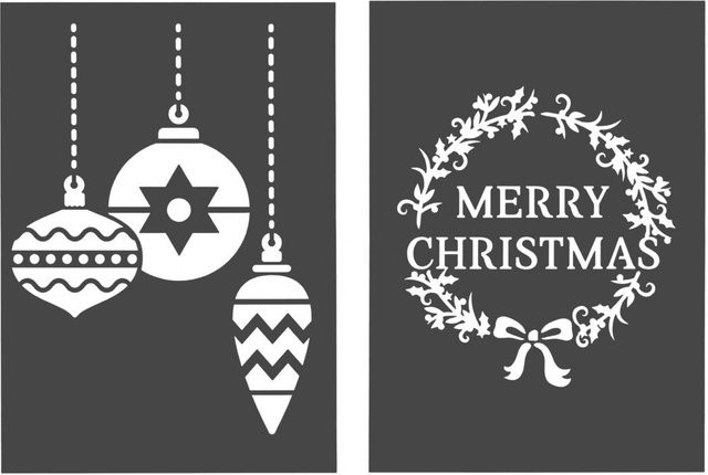 2-teiliges Schablonen-Set Merry Christmas - Bild 1