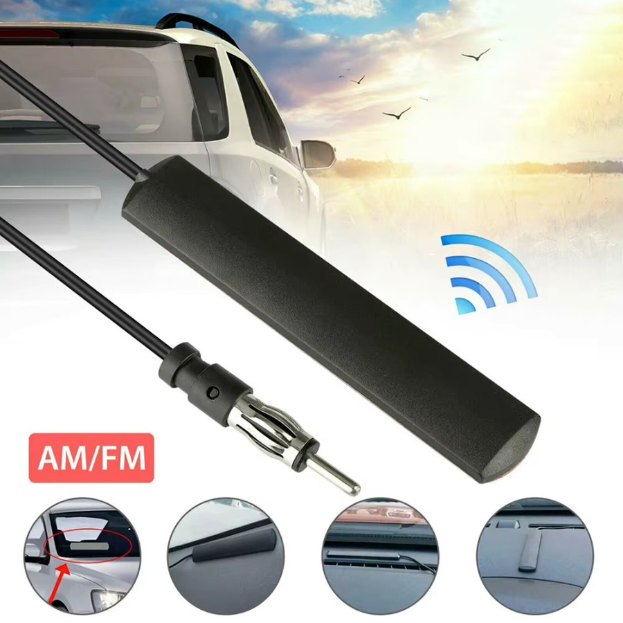 ATUOTIN Verstärkte FM Radio Antenne mit Booster für Auto LKW Motorrad und Boot, DC 5-12V, Schwarz - Bild 4
