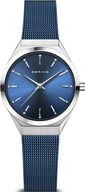 Bering Damenuhr Ultra Slim, Quarz, Edelstahl, Blau, 29 mm - Bild 1