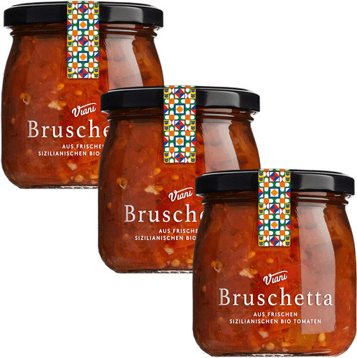 Viani Bruschetta Classica Bio Aufstrich 3 x 180 g - Bild 1
