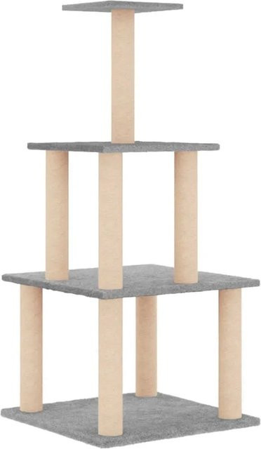 vidaXL Kratzbaum für Katzen mit Sisal-Kratzsäulen in Hellgrau, Höhe: 111 cm - Bild 1