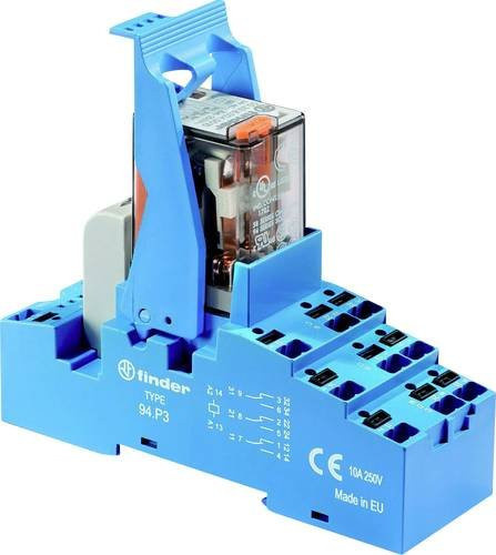 Finder Koppelrelais 58.P3.8.012.0060 Blau 12 V/AC 10A 3 Wechsler 10er Packung - Bild 1