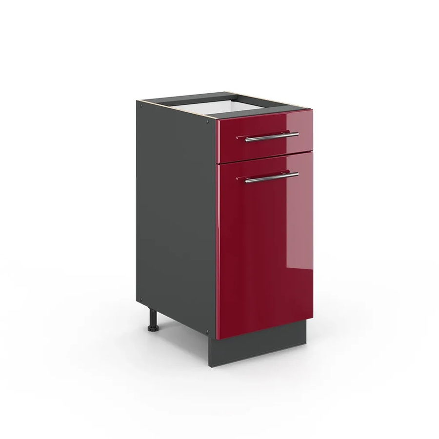 Vicco Küchenunterschrank Fame-Line Bordeaux Hochglanz Anthrazit Breite: 40 cm - Bild 3