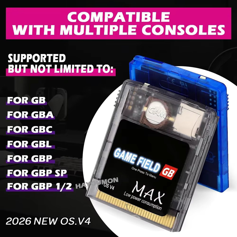 Hayoumon GB Max Game Field Energiesparende Spielkassette für GB/GBC Spielekonsolen in Schwarz - Bild 5