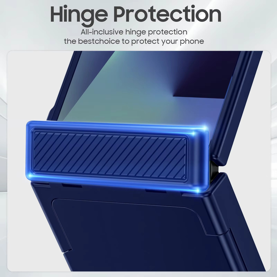 BANGZAO Handyhülle für Galaxy Z Flip 7 mit Kartenhalter, RFID-Schutz und HD-Schutz, Blau - Bild 3