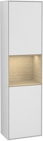 V&B Hochschrank Finion in Weiß mit LED-Beleuchtung und Glasfachböden, B: 41,8 cm, H: 151,6 cm - Bild 1