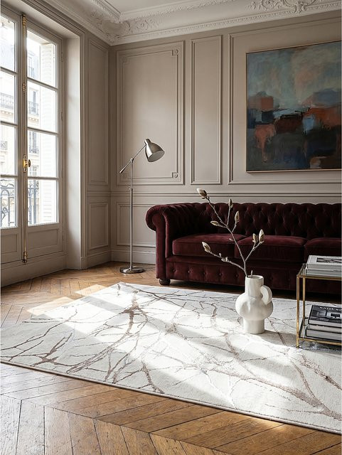Kadima Design Teppich KAVALA Kurzflor in Creme und Beige, B/T: 160 x 230 cm - Bild 1