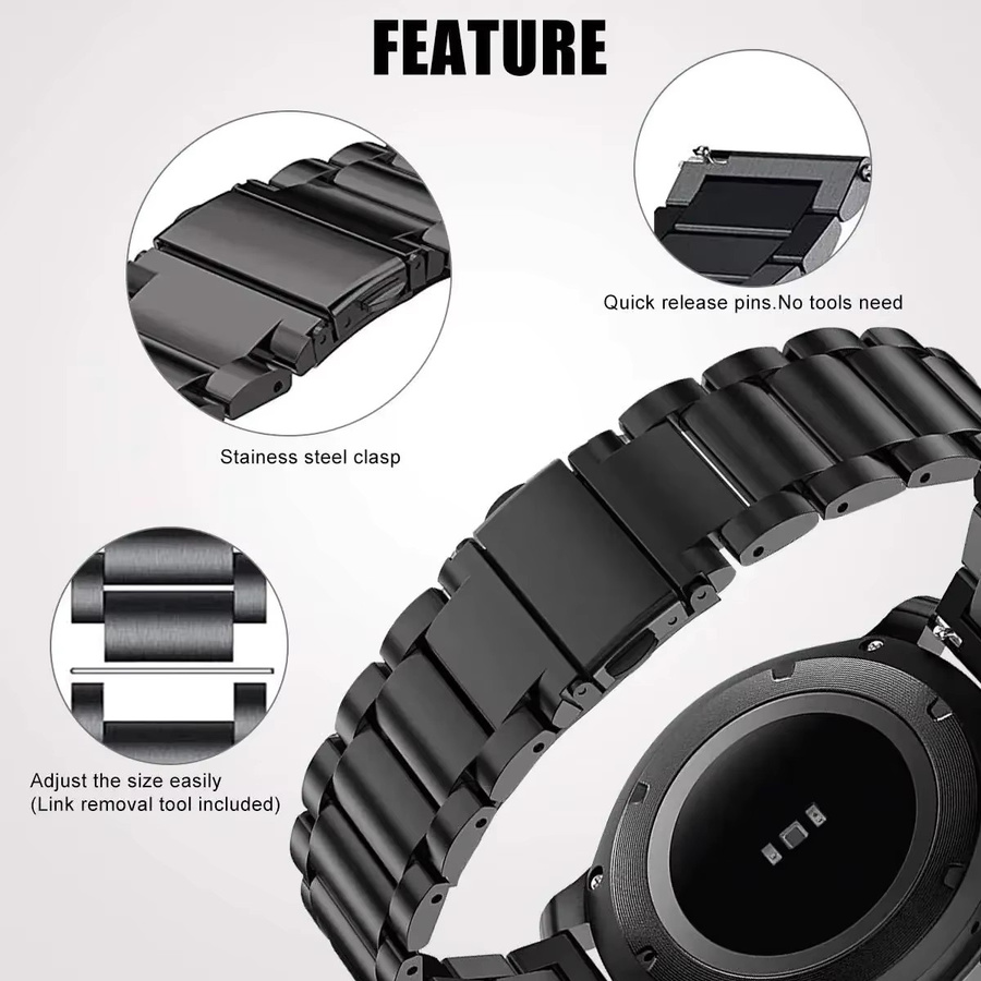 Uhrenarmband Edelstahl, 22 mm, Unisex - Bild 4