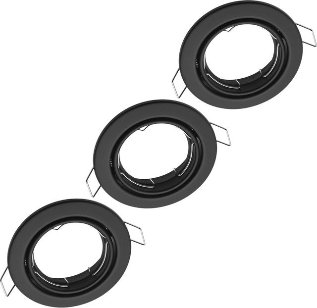 Oktaplex 3er Set Dijon Deckeneinbaustrahler Schwarz, schwenkbar, rund, für GU10 LED-Module - Bild 1