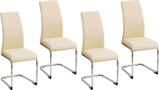 HTI-Living Esszimmerstuhl SallyC 4er-Set Schwingstühle aus Kunstleder in Beige - Bild 1