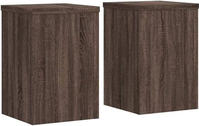 vidaXL Pflanzenständer 2er Set aus Holzwerkstoff in Eiche Braun B/T/H: 25 x 25 x 35 cm - Bild 1