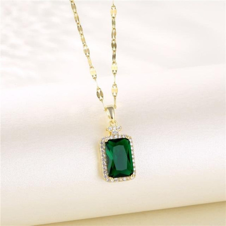 YIRAN Jewelry Halskette, Anhänger, Edelstahl, grün, Damen, Mädchen