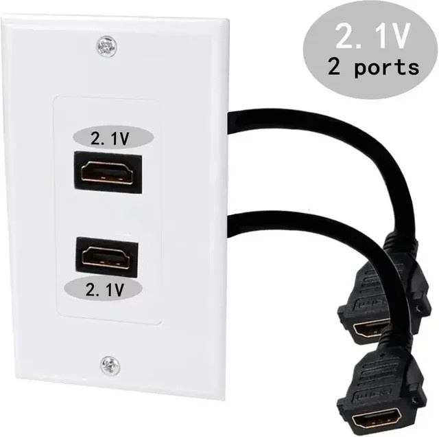 BSN HDMI Wandstecker 8K 2.1 Version 48Gbps 60Hz High-Definition-Panel für technische Verkabelung - Bild 1