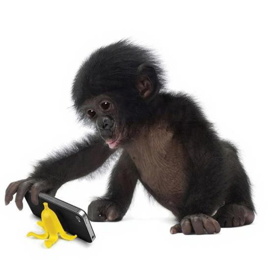 Aunel Bananenschale Handyhalter aus Kunststoff, gelber 3D-gedruckter Handy-Ständer für den Schreibtisch - Bild 2