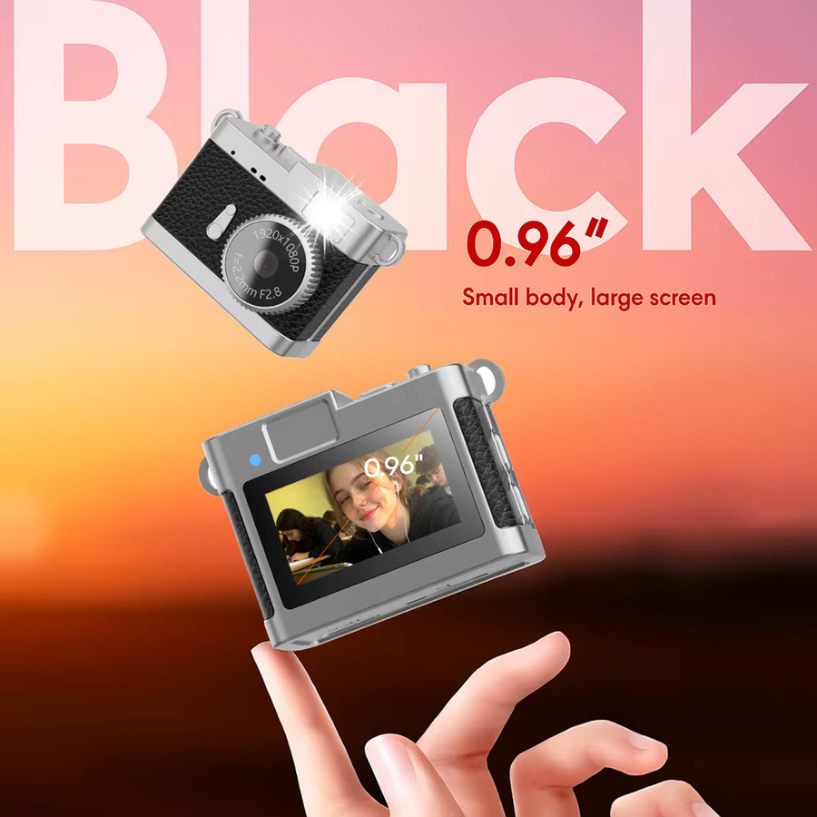 Magecam Retro-Camcorder 720p Vintage-Minikamera mit 0,96-Zoll-Bildschirm in Schwarz - Bild 3