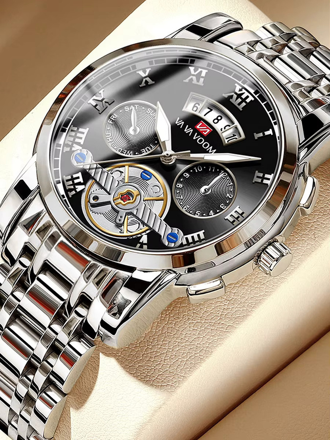 VA VA VOOM Armbanduhr, Edelstahl, Silber, Quarz, Herren - Bild 3