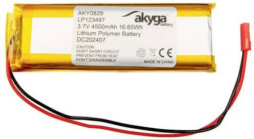 Akyga LP123497 LiPo Spezial-Akku 3,7V mit 4500 mAh und JST-Stecker in Gelb - Bild 1