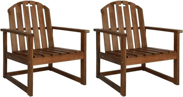 vidaXL Garten-Armlehnstühle aus Akazienholz, 2er Set, Braun, B/T/H: 63 x 79 x 60 cm - Bild 1