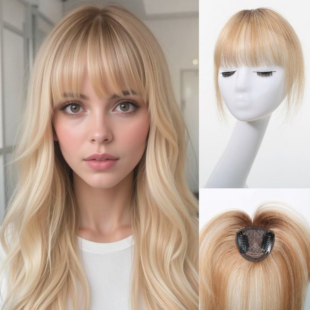 HAIRCUBE Echthaar Topper, Braun bis Sandy Blonde Ombre, 10 Zoll, glatt, Clip-in-Haarteil - Bild 1