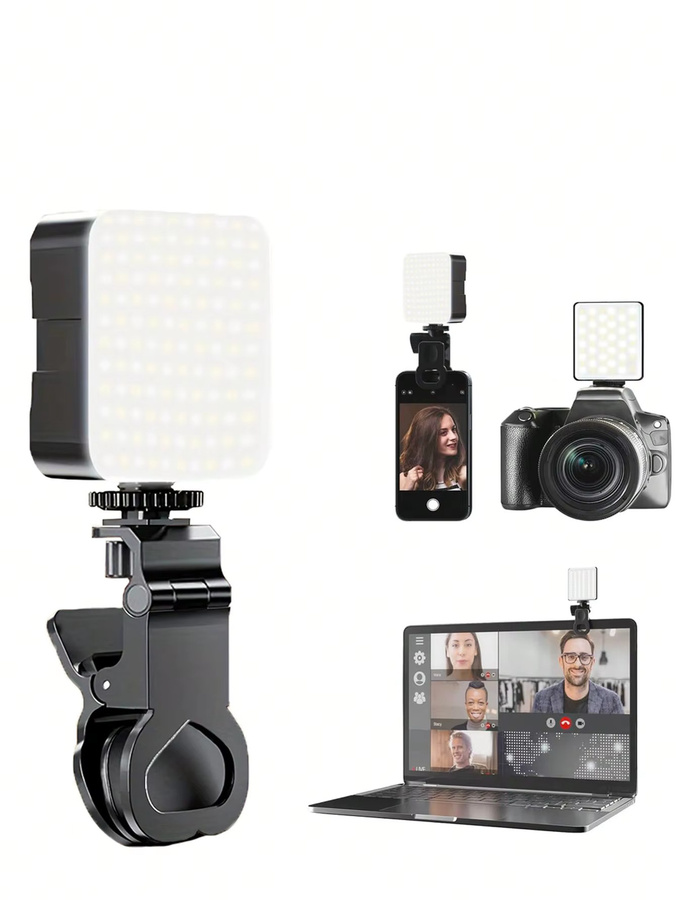 Tragbares Mini-Clip-On Ringlicht für Selfies in Schwarz - Bild 3