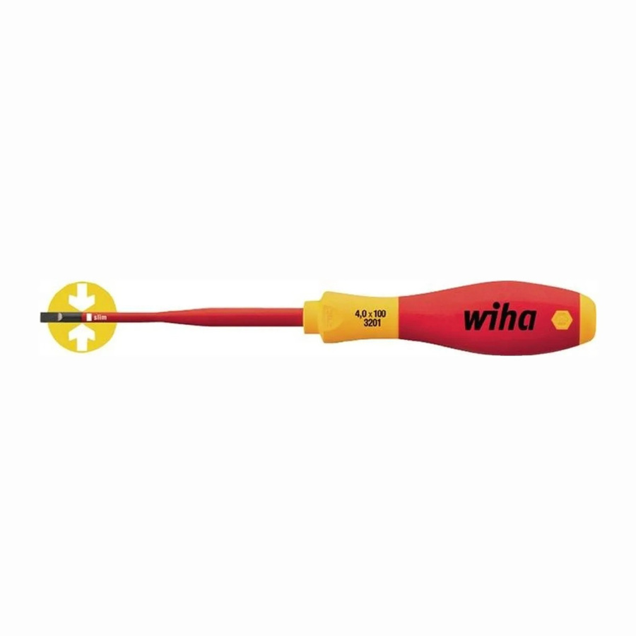 Wiha Schlitz-Schraubendreher Slimfix 3,5 mm Klingenlänge: 100 mm, rot - Bild 2