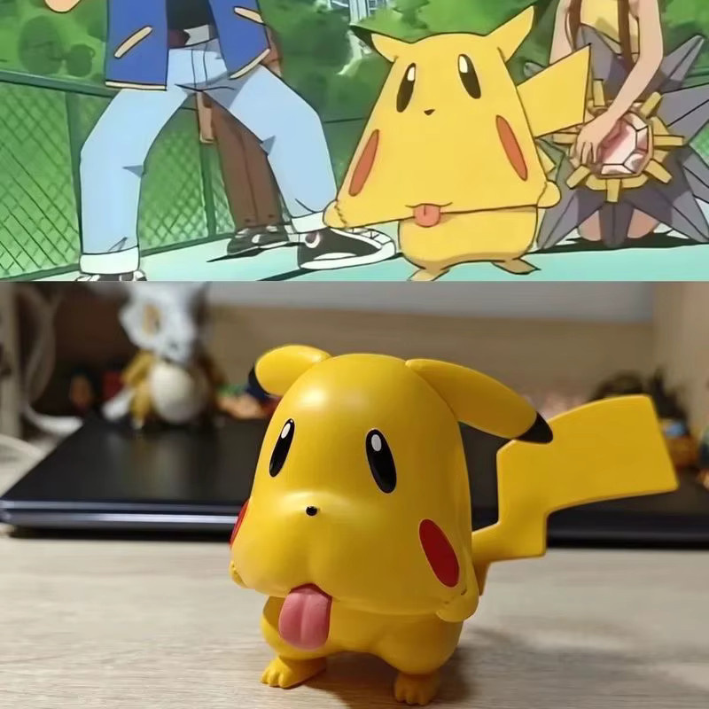 FUNISM Pokémon Cubone Pikachu Figurenset, Klassische Anime-Szene Statue, Q-Version, Gelb, Kunststoff - Bild 4